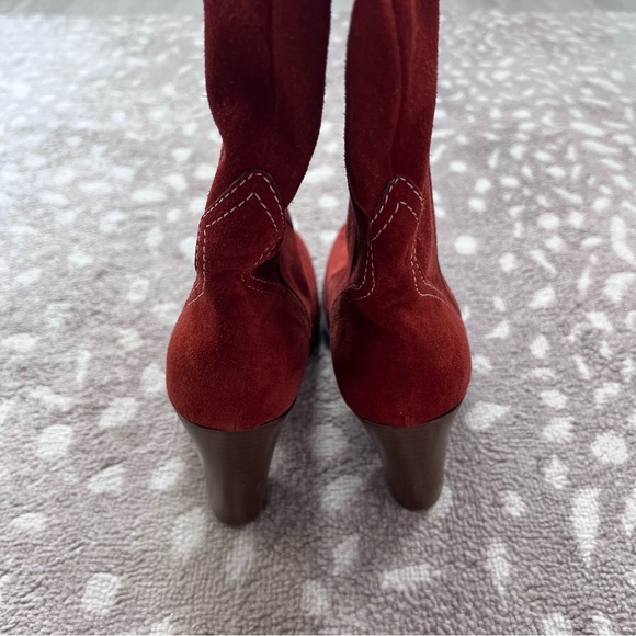 Marc Jacobs 7.5 rust/burnt orange suede slouch boot EUC - Picture 10 of 11